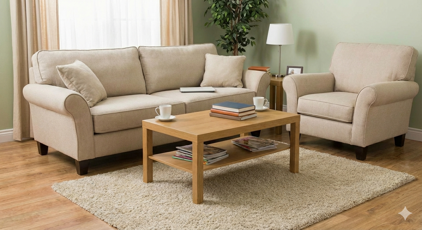 Living Room after professional cleaning in Metro Detroit